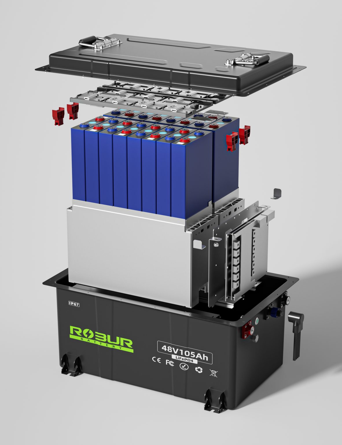 Internal structure diagram of lithium battery in golf cart